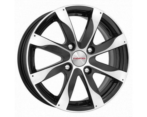 Диск KiK Джемини 6,0x15/4x100 D60,1 ET48 алмаз чёрный